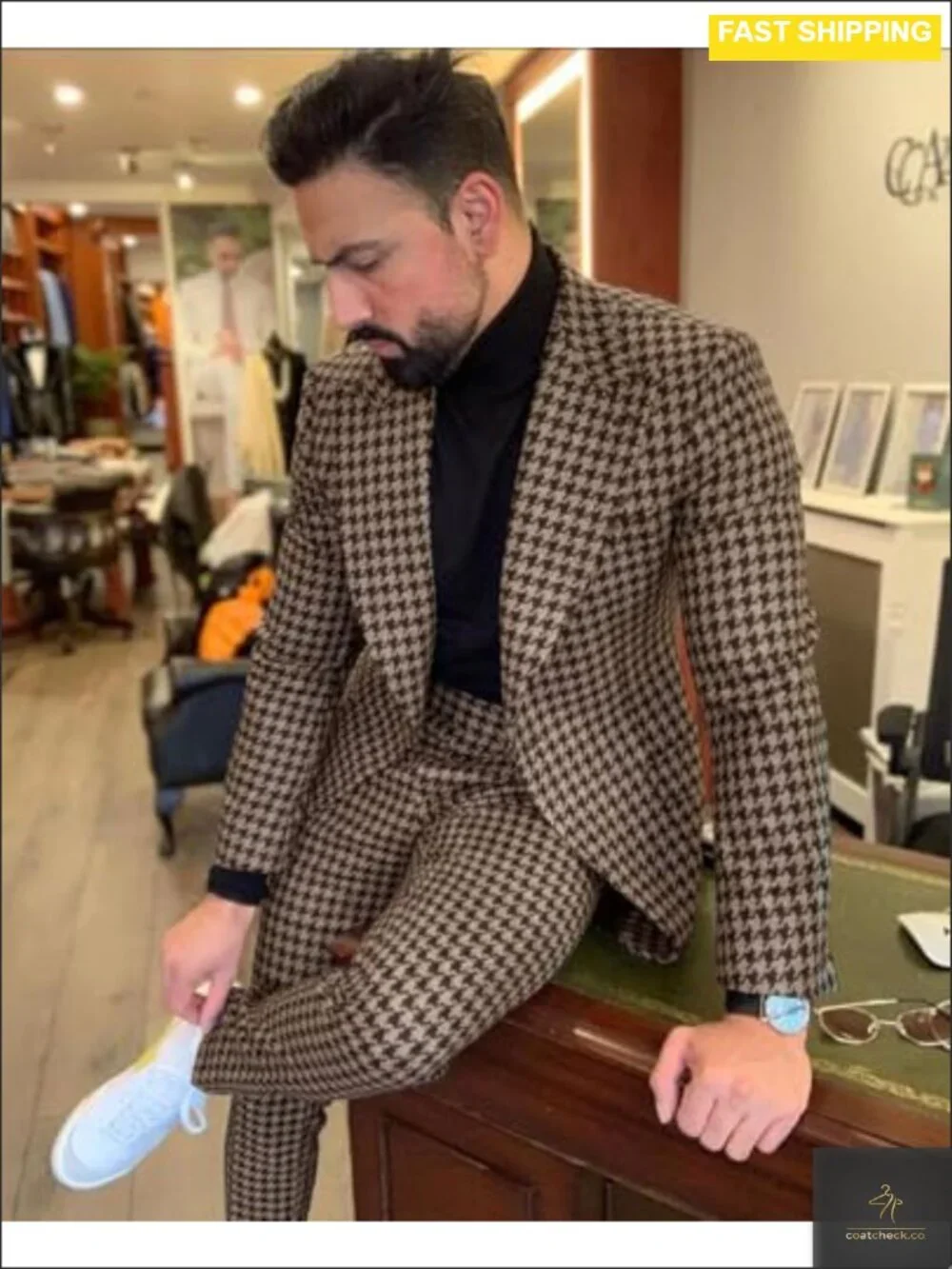N/A men houndstooth